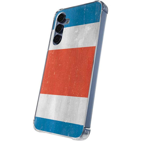 Costa Rican Flag Distressed Galaxy A35 5G Clear Case