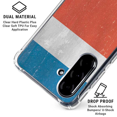 Costa Rican Flag Distressed Galaxy A36 5G Clear Case