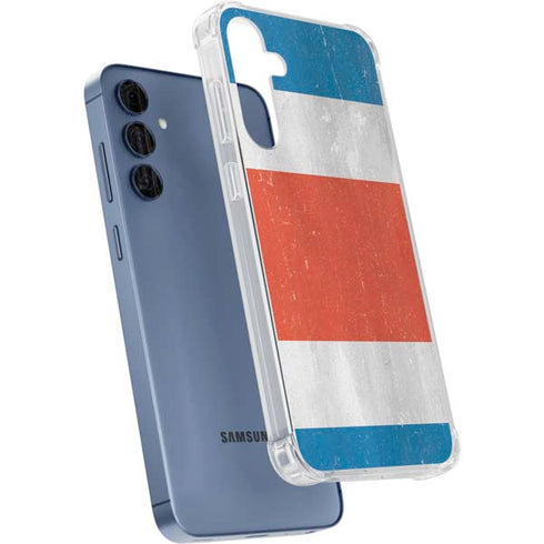 Costa Rican Flag Distressed Galaxy A55 5G Clear Case
