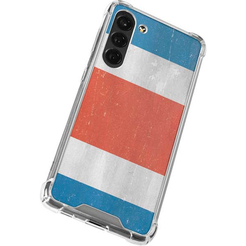 Costa Rican Flag Distressed Galaxy S24 FE Clear Case