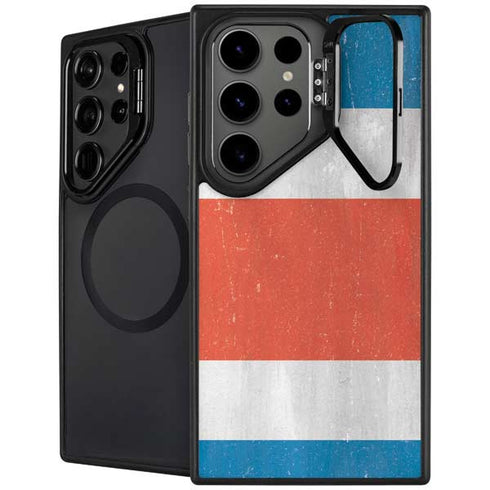 Costa Rican Flag Distressed Galaxy S24 Ultra Kickstand Case