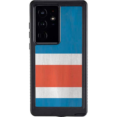 Costa Rican Flag Distressed Galaxy S24 Ultra Waterproof Case