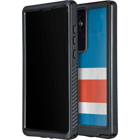Costa Rican Flag Distressed Galaxy S24 Ultra Waterproof Case