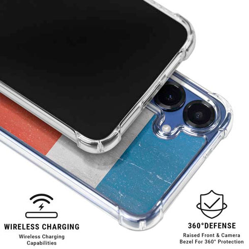 Costa Rican Flag Distressed Galaxy S25 Clear Case