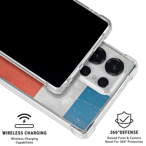 Costa Rican Flag Distressed Galaxy S25 Ultra Clear Case