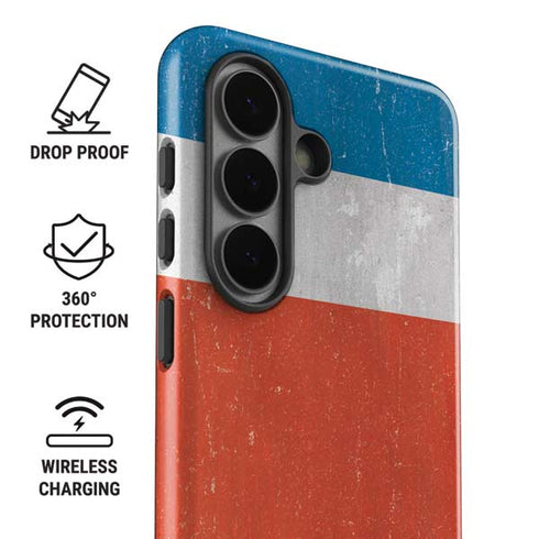 Costa Rican Flag Distressed Galaxy S26 Plus Impact Case