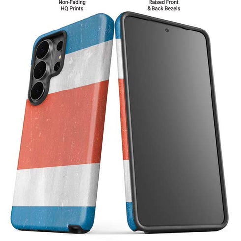 Costa Rican Flag Distressed Galaxy S26 Ultra Impact Case