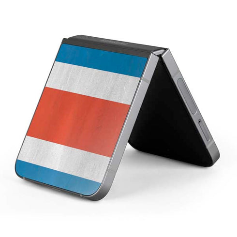 Costa Rican Flag Distressed Galaxy Z Flip6 Skin