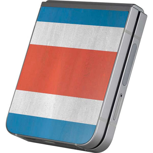 Costa Rican Flag Distressed Galaxy Z Flip6 Skin