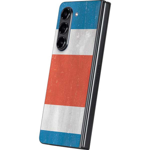 Costa Rican Flag Distressed Galaxy Z Fold5 5G Skin