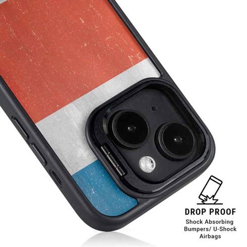 Costa Rican Flag Distressed iPhone 14 Kickstand Case