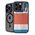 Costa Rican Flag Distressed iPhone 14 Pro Max Kickstand Case