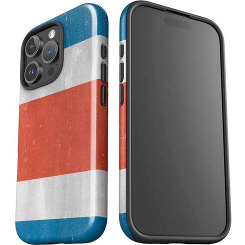 Costa Rican Flag Distressed iPhone 16 Pro Impact Case