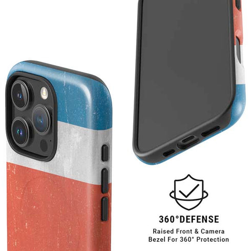 Costa Rican Flag Distressed iPhone 16 Pro Magsafe Impact Case