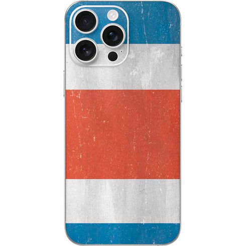 Costa Rican Flag Distressed iPhone 16 Pro Max Skin