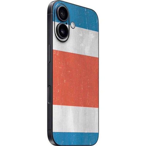 Costa Rican Flag Distressed iPhone 16 Skin