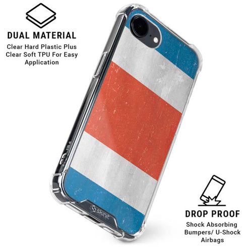 Costa Rican Flag Distressed iPhone 16e Clear Case