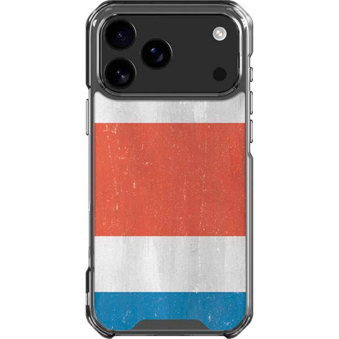 Costa Rican Flag Distressed iPhone 18 Pro Max Clear Case