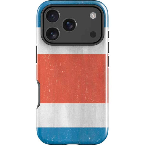 Costa Rican Flag Distressed iPhone 18 Pro Max Impact Case
