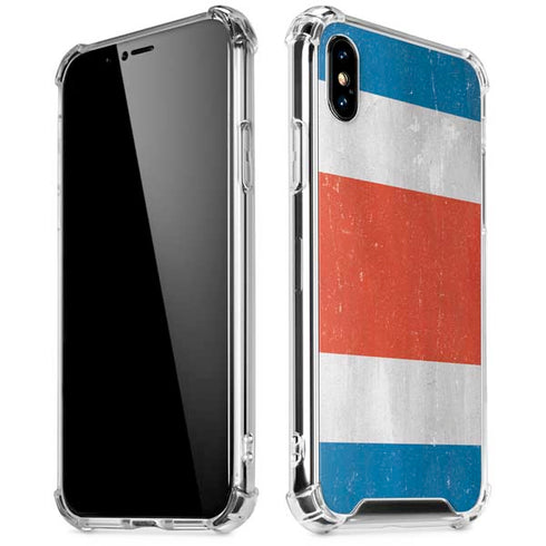 Costa Rican Flag Distressed iPhone X/XS Clear Case