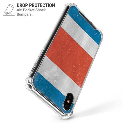 Costa Rican Flag Distressed iPhone X/XS Clear Case