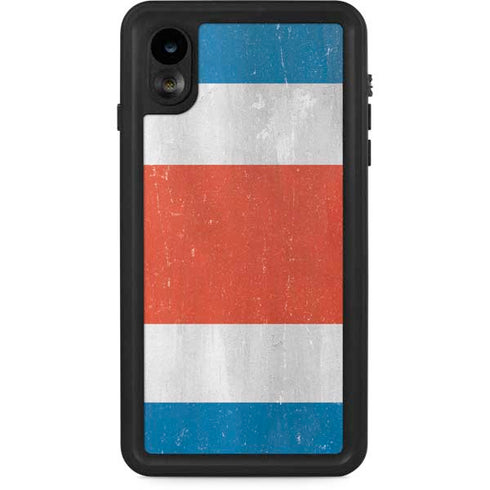 Costa Rican Flag Distressed iPhone Cases