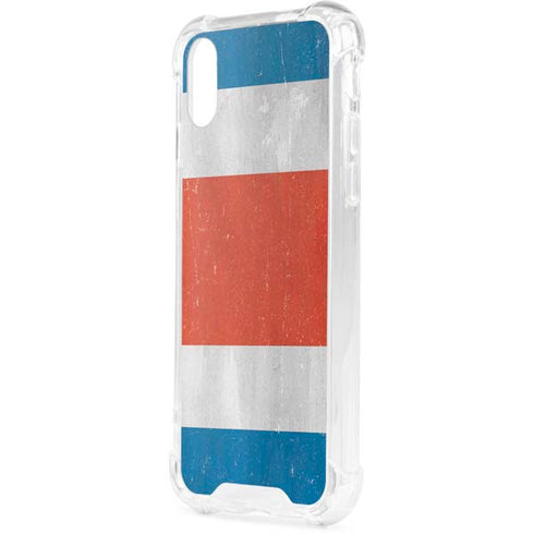Costa Rican Flag Distressed iPhone XS Clear Case