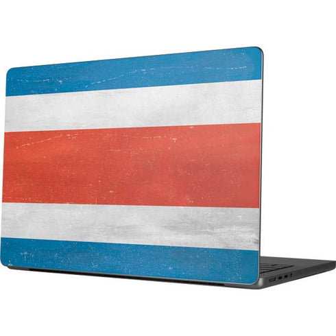 Costa Rican Flag Distressed Apple MacBook Pro 14-inch Skin