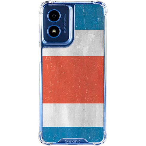 Costa Rican Flag Distressed Moto G Play 4G (2024) Clear Case