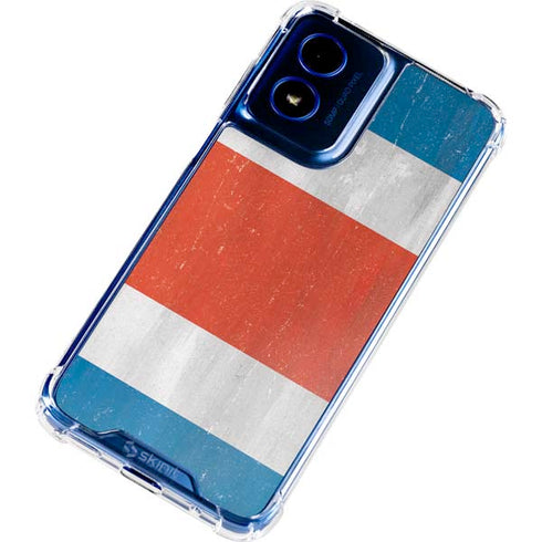 Costa Rican Flag Distressed Moto G Play 4G (2024) Clear Case