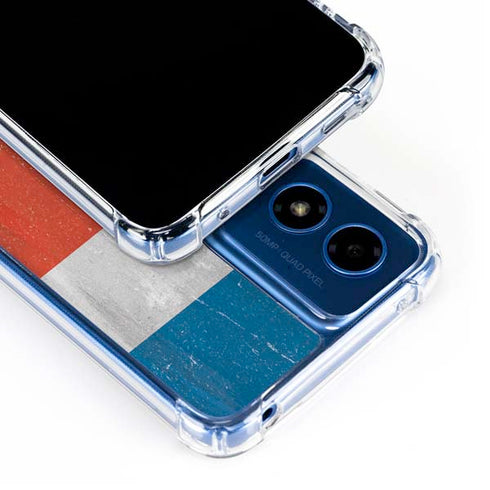 Costa Rican Flag Distressed Moto G Play 4G (2024) Clear Case