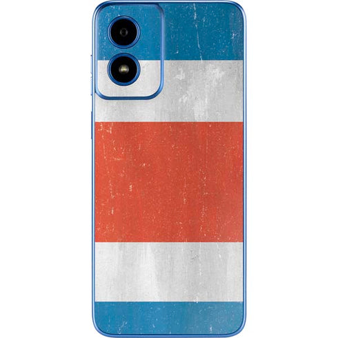 Costa Rican Flag Distressed Moto G Play 4G (2024) Skin