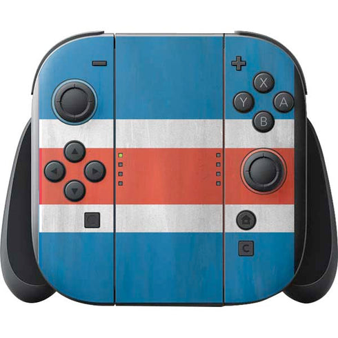 Costa Rican Flag Distressed Nintendo Switch 2 (2025) with Joy-Con Skin