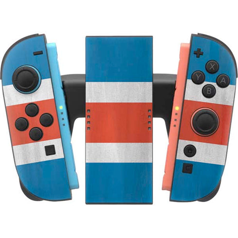 Costa Rican Flag Distressed Nintendo Switch 2 (2025) Joy-Con Controller Skin