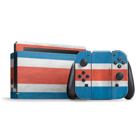 Costa Rican Flag Distressed Nintendo Skins