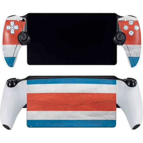 Costa Rican Flag Distressed PlayStation Portal Remote Player Skin
