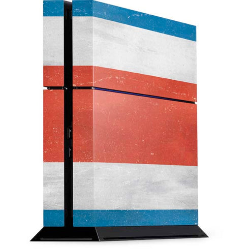 Costa Rican Flag Distressed PlayStation PS4 Skins
