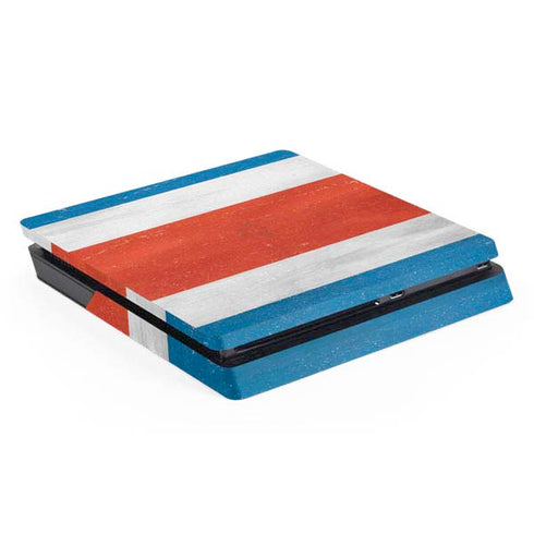 Costa Rican Flag Distressed PS4 Slim Skin