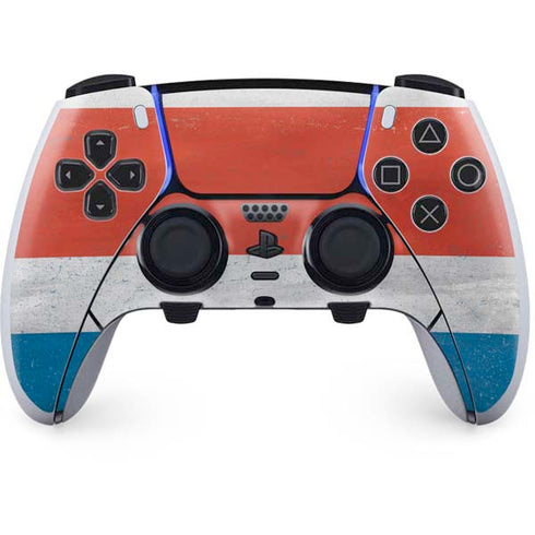 Costa Rican Flag Distressed PS5 DualSense Edge Pro Controller Skin