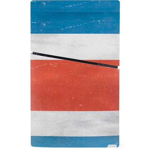 Costa Rican Flag Distressed PS5 Slim Digital Edition Console Skin