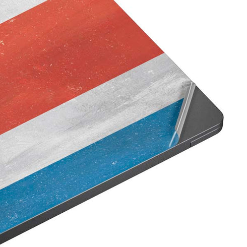 Costa Rican Flag Distressed Surface Laptop 7 13.8in Skin