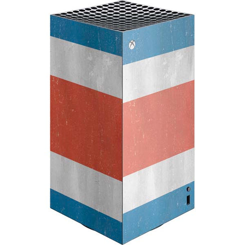 Costa Rican Flag Distressed XBox Series X Digital Edition Console Skin