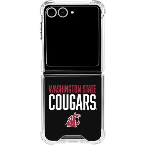 Washington State University Cougars Galaxy Z Flip7 Clear Case