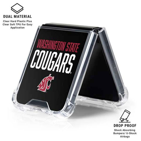 Washington State University Cougars Galaxy Z Flip7 Clear Case