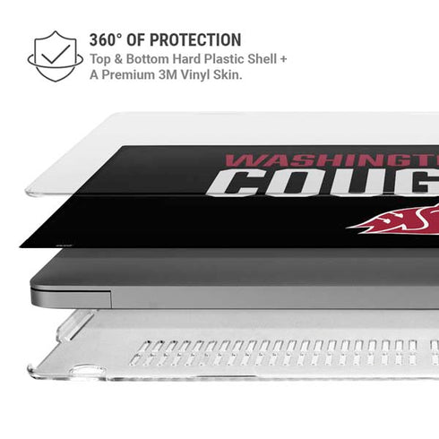 Washington State University Cougars MacBook Pro 14in (2021-24) Case plus Skin