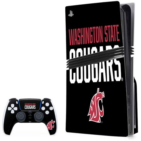 Washington State University Cougars PS5 Pro Disk Bundle Skin