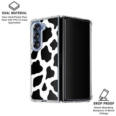 Cow Print Galaxy Z Fold7 Clear Case
