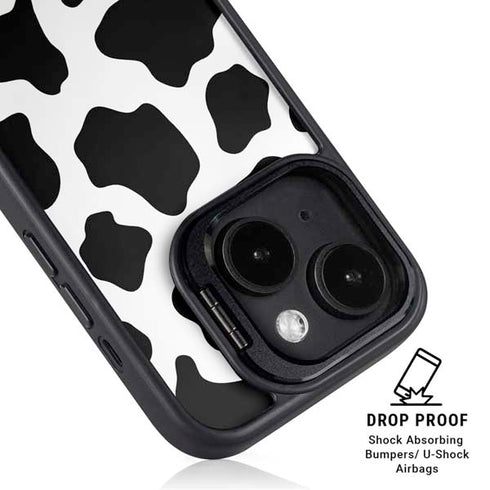 Cow Print iPhone 15 Plus Kickstand Case
