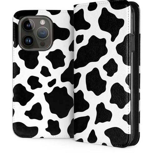 Cow Print iPhone 15 Pro Folio Case