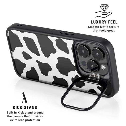 Cow Print iPhone 15 Pro Max Kickstand Case